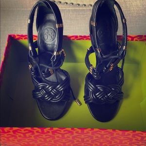 Black Tory Burch high heel sandals